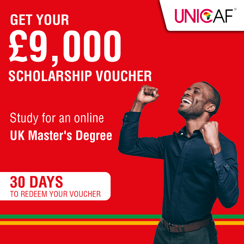 UNICAForg's tweet photo. Thinking of a UK Master's degree but cannot afford it? Don't miss this opportunity - claim an £8,000 Scholarship Voucher today.