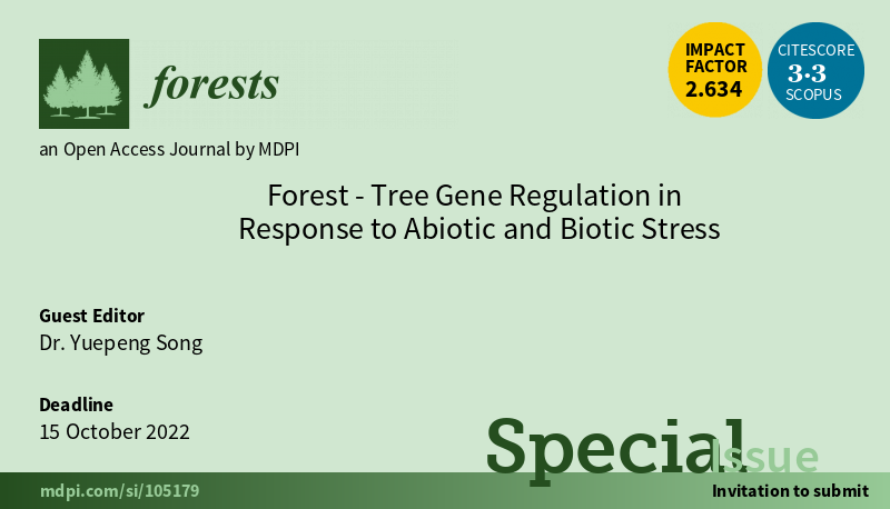 Forests_MDPI's tweet photo. ✨Publish your interesting papers in the Special Issue of #Forests <Forest-#Tree #Gene Regulation in Response to #Abiotic and #Biotic Stress>, edited by Dr. Yuepeng Song.
🧐More info 👉https://t.co/lzyopfZjgd
#heatstress #coldstress #saltstress #forestdisease https://t.co/PqxXYREBrd