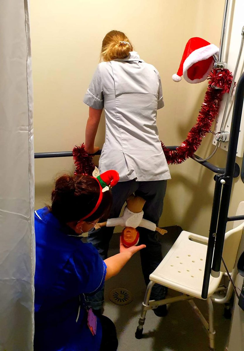 #MaternityAdvent Day 13
In the shower

Use of the shower as a tool for analgesia during labour will result in the occassional baby being born in the shower. This will inevitably be a wet experience for the midwife &amp; complicated if wearing glasses.
#DerbyMaternity #UHDBmaternity