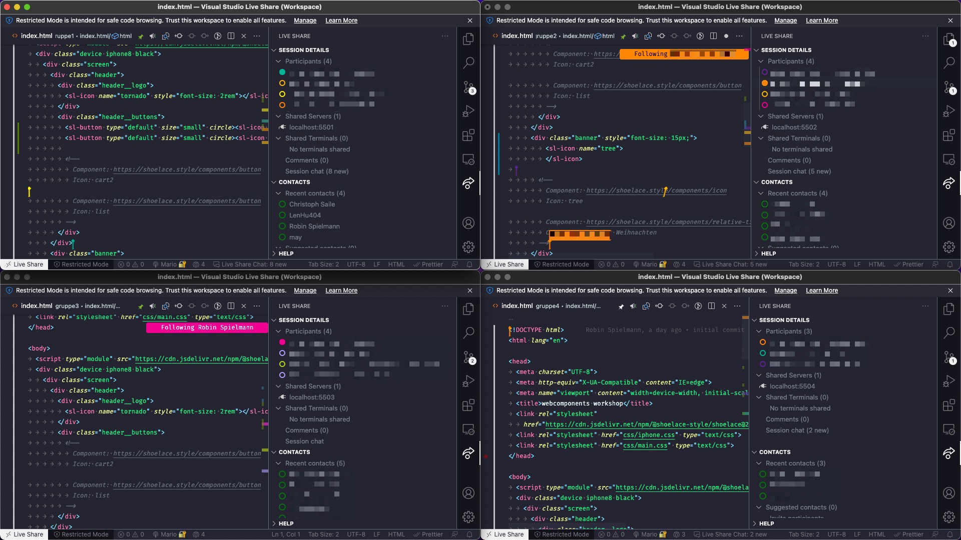 Virtual Identity on Twitter: "📡 During our coding session everyone used @vode. We've hosted a workspace for every team and shared it via #liveshare – including live servers! This enabled everyone to Virtual Identity on Twitter: "📡 During our coding session everyone used @vode. We've hosted a workspace for every team and shared it via #liveshare – including live servers! This enabled everyone to