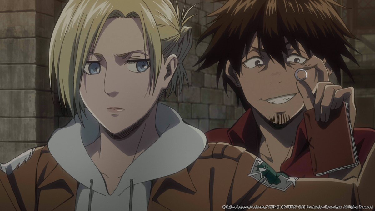 [애니플러스 12/13 23:00 방송 『진격의 거인 OAD』 2화 "Wall Sina, Goodbye -후편-"] - 그날, 애니 레온하트는 숙소에서 눈을 떴다. 비번인 날 아침의 완벽한...