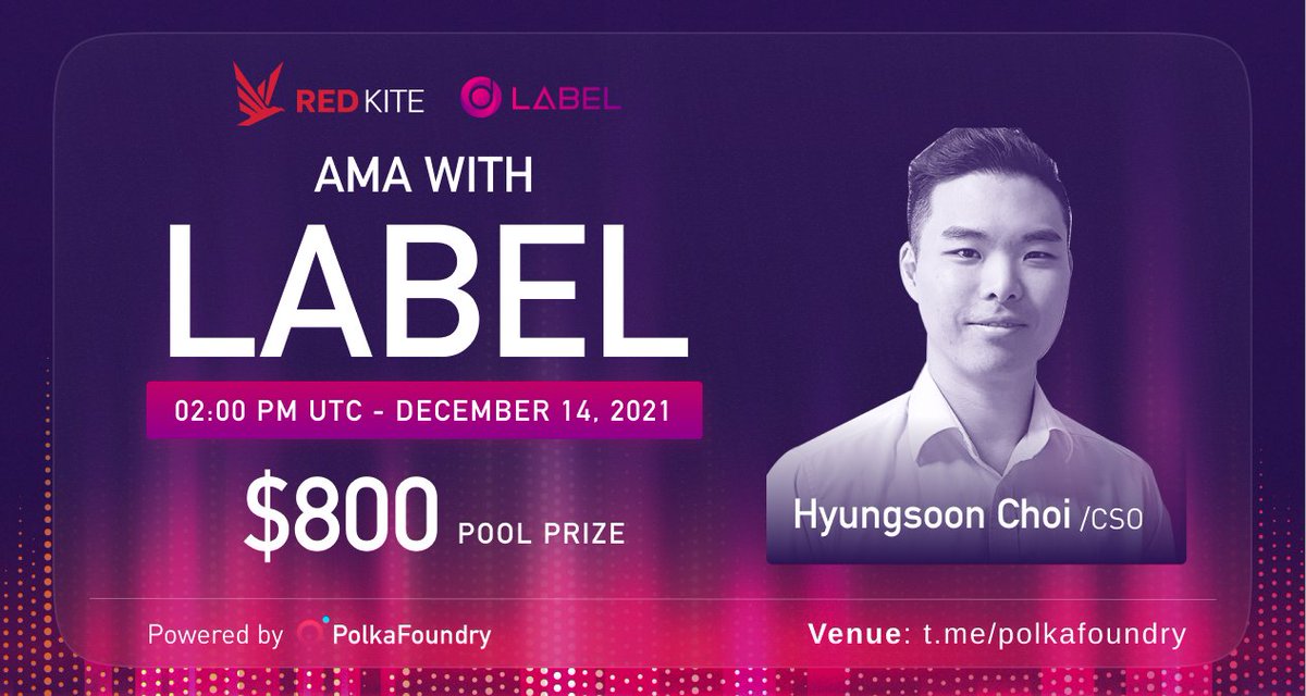 redkitepad's tweet photo. 🔔Another great AMA is on the way 

This time we will meet of CSO @LABELFoundation #LBL 
at:
⏲️Time: 02:00 PM UTC, Dec 14
💵Reward: $800 🤑

Rules:
▪️ Follow @PolkaFoundry &amp; @LABELFoundation

▪️ Like &amp; Retweet &amp; drop ONE question  
▪️ Join https://t.co/lEvAIqhLgB

$PKF #RedKite https://t.co/FynrouDdHG