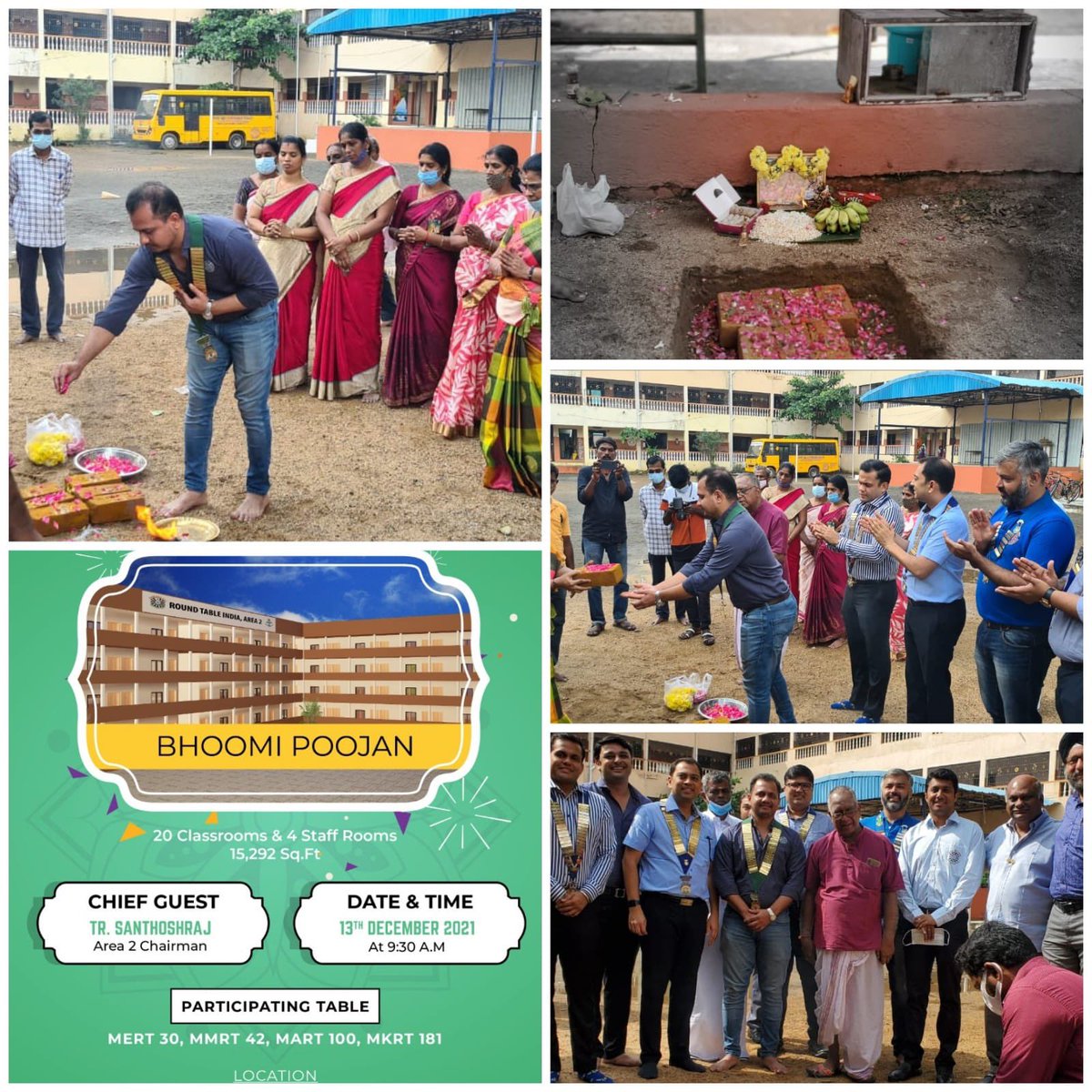 MART100A2's tweet photo. (2/2) This will complete an entire school with 55 Classrooms built by RTI. A huge thanks to #MERT30, #MMRT42, #MART100 &amp; #MKRT181 for participating in the project. #MART100 #RTI #Projects #Bhoomipoojan #schools #classrooms #staffrooms #children #communityservice #india https://t.co/enxRYYJwUs