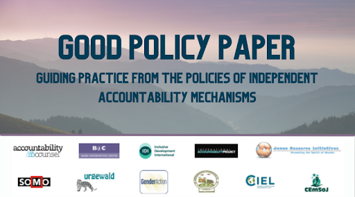 ciel_tweets's tweet photo. Today, together with 9 other organizations we released the #GoodPolicyPaper.

The report assesses current policy provisions at independent accountability mechanisms at intl. financial institutions, identifying best practices &amp; areas for improvement.

READ: https://t.co/mPpkKbz3Uh https://t.co/PFnvVadK6j
