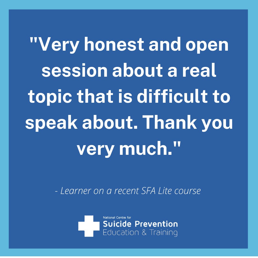 🤩 Yet another Monday of great feedback from our learners!  

If you're interested in attending a #suicidefirstaid course and would like to find out more, get in touch today! 
#suicideprevention #suicideawareness