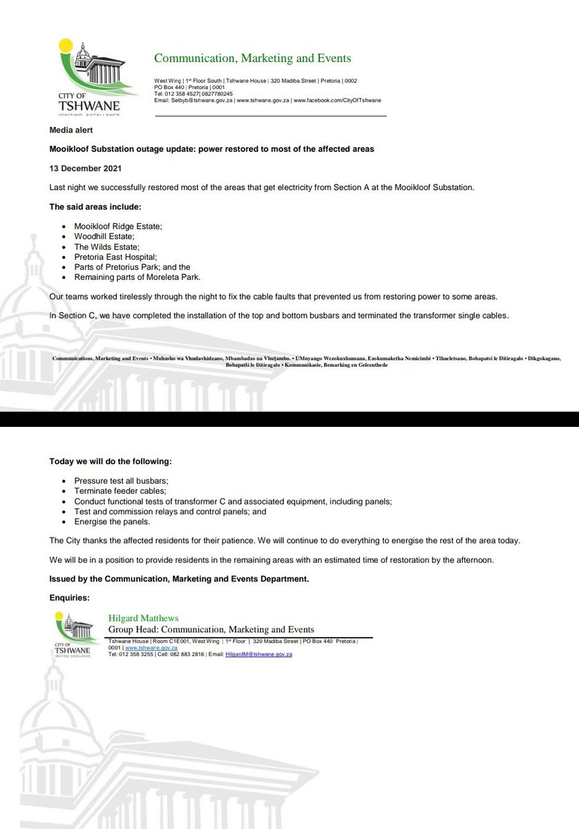 City of Tshwane tweet media