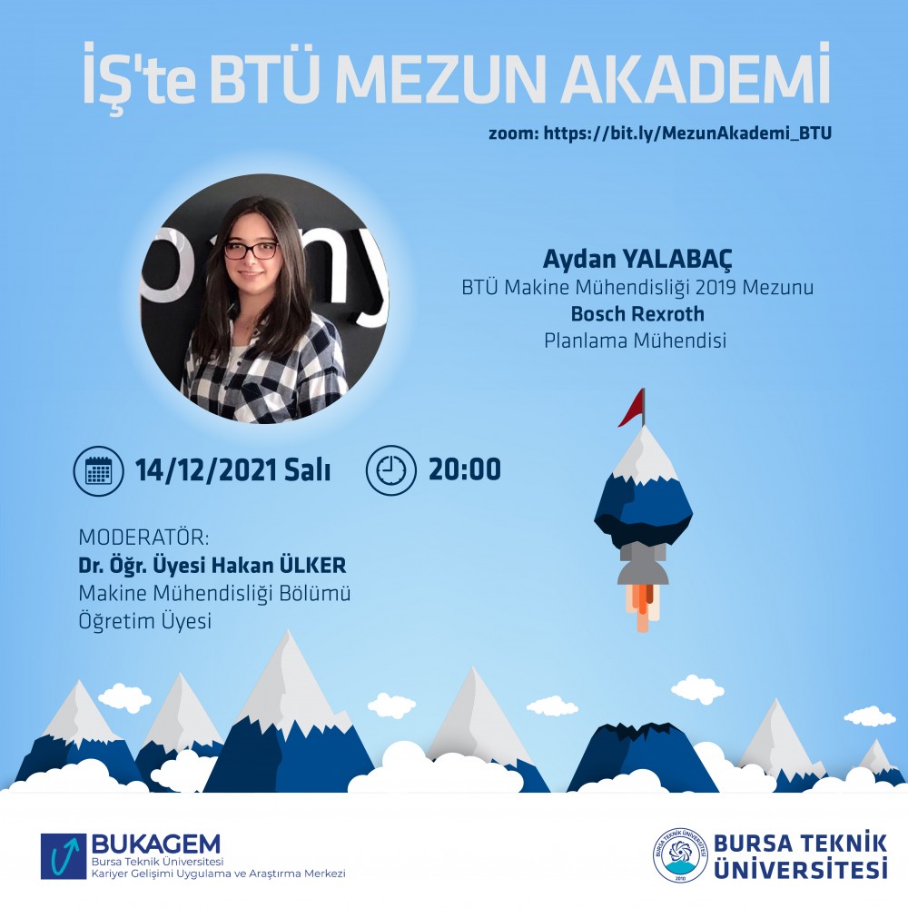BtuMechanical's tweet photo. İŞ'te BTÜ Mezun Akademi https://t.co/4YaM7lisfU