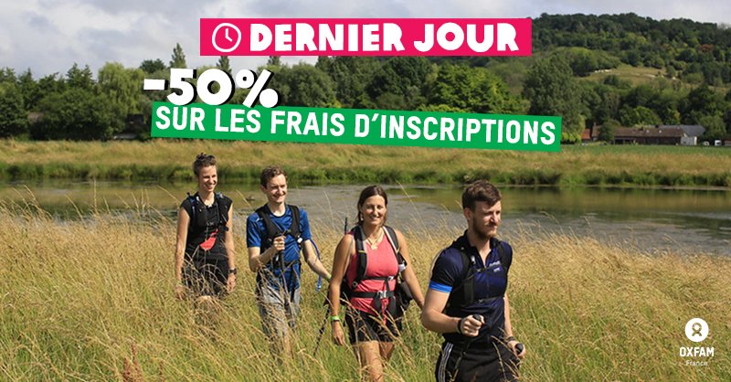 [⏰⏰Dernier jour !] Jusqu'à ce soir minuit, profitez de -50% sur les frais d'inscription pour la 3e édition du #TrailwalkerOxfam au départ de 
<a href="/dieppefr/">Ville de Dieppe</a> !