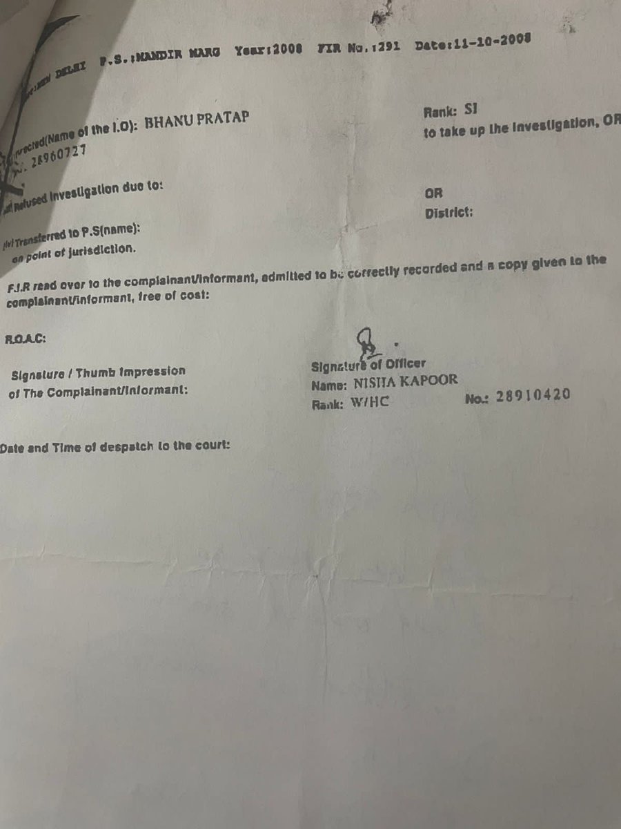 sharmanagendar's tweet photo. Times of India report that Justice Ranjan Gogoi quoted on page 149 of his book refers to gift for Justic e Chelameswar. Is this the same FIR the report refers to ? What is the status @DelhiPolice ? #MatangSingh #AssamConnection https://t.co/Tq0WpNSHOJ