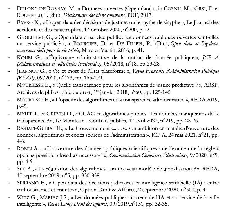 C_LeqRth's tweet photo. Début, à ce jour, du cours de "Service public de la donnée" au sein des masters @Univ_CotedAzur_ @AssoM2DAGD &amp; DCPA. 

👇 Bibliographie sélective regroupant quelques références doctrinales françaises incontournables. 
#OpenData 

Tout autre suggestion bienvenue! https://t.co/thR2oB3MqA