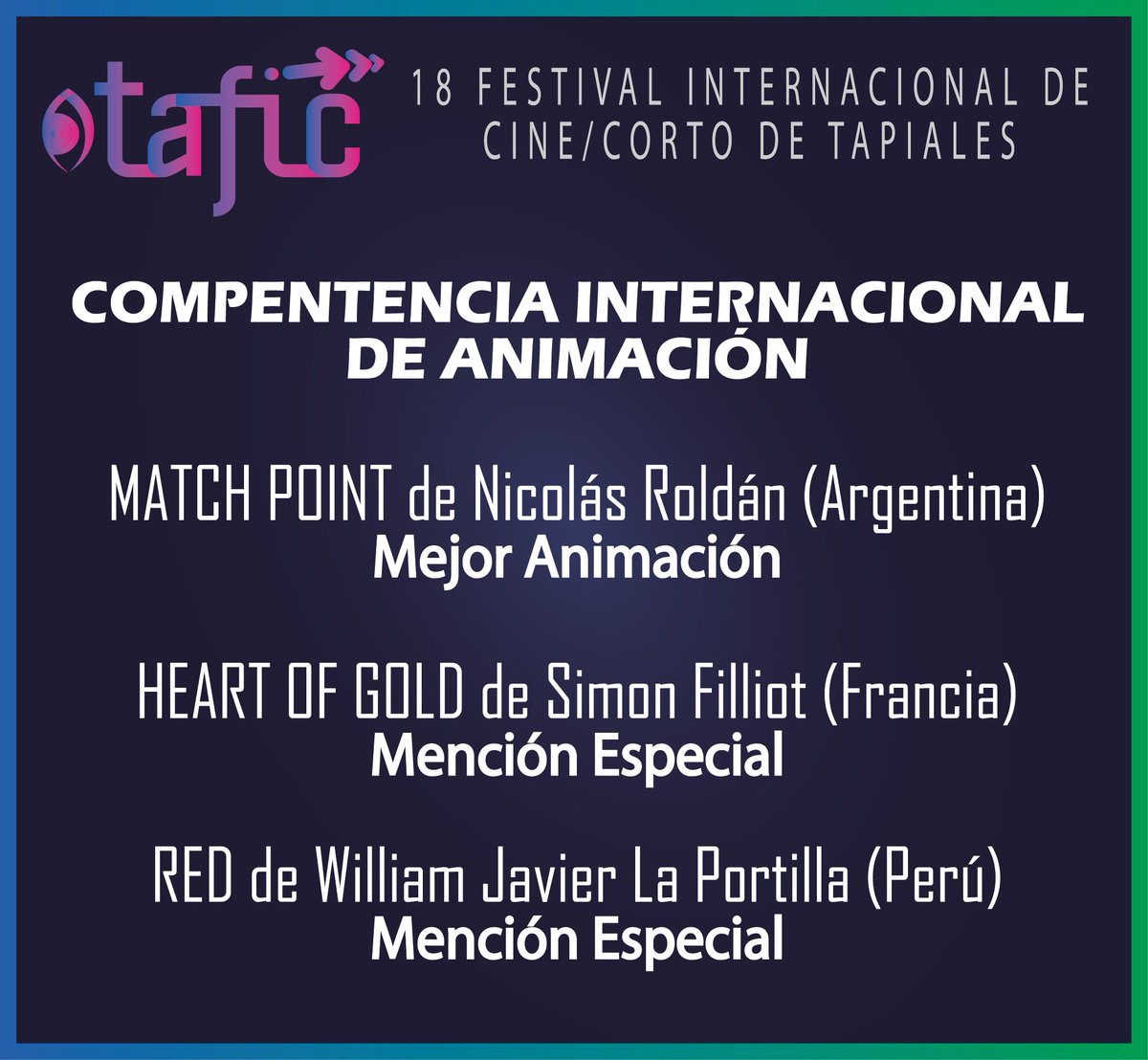 😍 Un Cœur d'Or de Simon Filliot nous revient ce week-end d'Argentine avec une belle Mention Spéciale au @FestTapiales de Buenos Aires!! ¡Muchas gracias! 💛💛💛