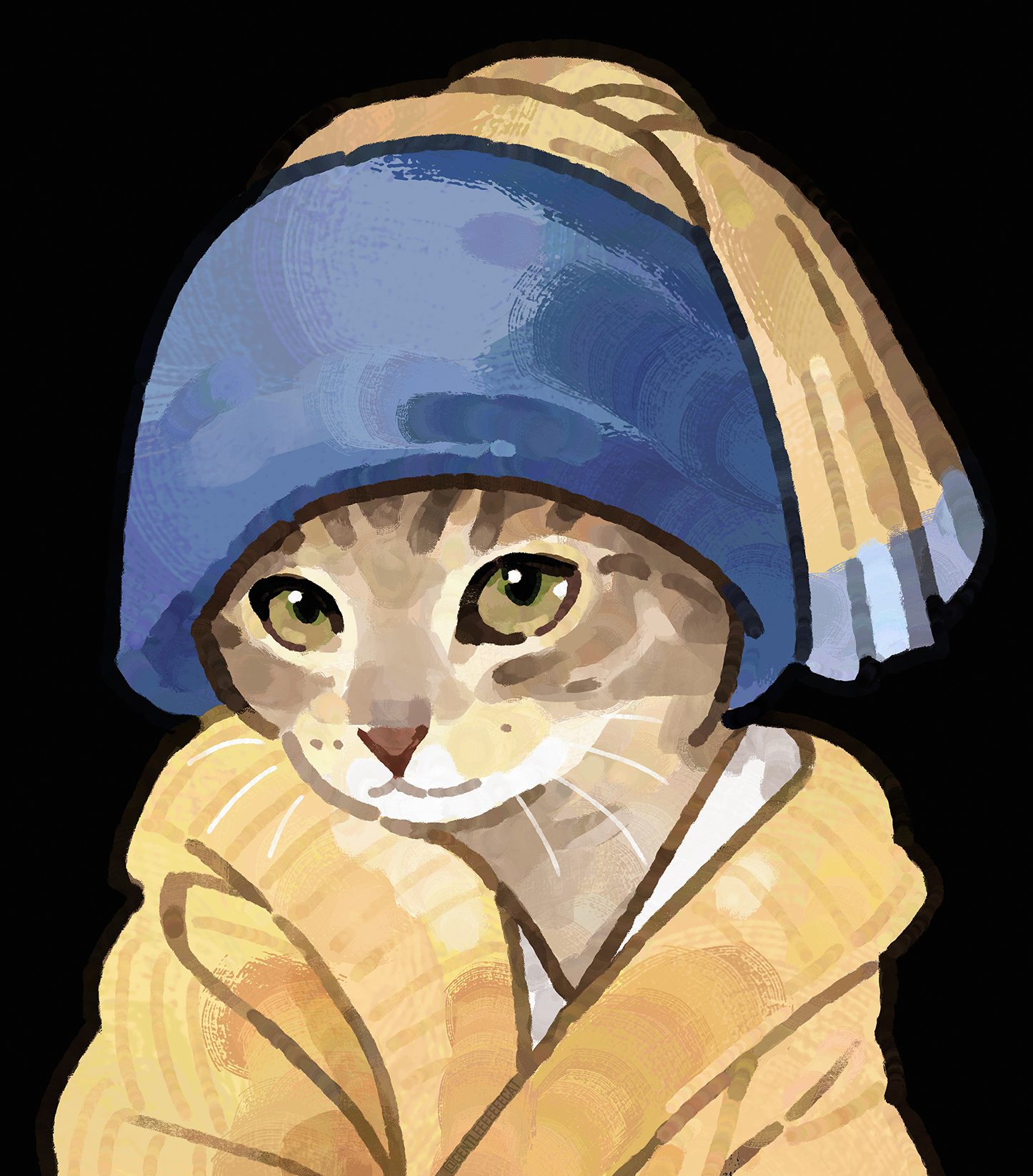 Girl with pearl earring cat sale