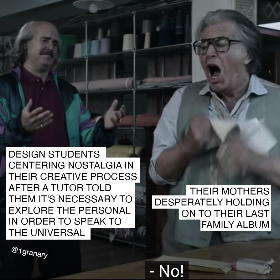 "Your great-grandmother hid this image under her winter coat as she crossed the border, no you cannot 'craft-collage' it.”