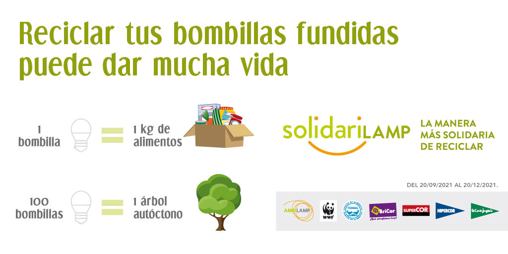 ambilamp's tweet photo. Quedan pocos días para participar en #Solidarilamp junto a @elcorteingles.
1⃣Lleva tus #bombillas a #reciclar a los contenedores de sus establecimientos
2⃣Estarás contribuyendo a ayudar a @fesbal_org y @WWFespana
⚠️¡Hasta el 20 de diciembre! https://t.co/kvPhRvkqpr