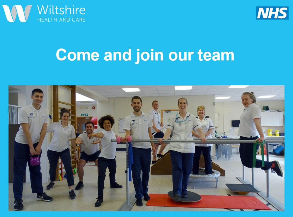 WiltsHC_NHS's tweet photo. Join our friendly team! Every day this week at 11am we’re hosting informal virtual sessions, so you can find out more about us and our clinical &amp; non-clinical roles available. Email whc.recruitment@nhs.net for a link to join one of the sessions. Please share. #JobsinWiltshire https://t.co/nDV7C9xQQb