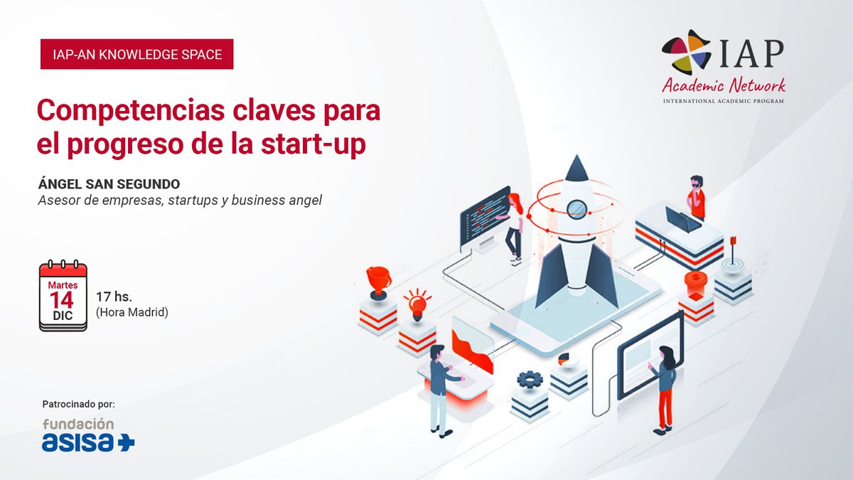IAPSymposia's tweet photo. No te pierdas mañana a las 17h el webinar: Competencias claves para el progreso de la start-up.

Todavía estás a tiempo de inscribirte ➡ https://t.co/I2ljCE9MGt 

@UAM_Madrid @AlumniUAM Fundación @AsisaSalud @IAPSymposia https://t.co/fKm6yhk31R