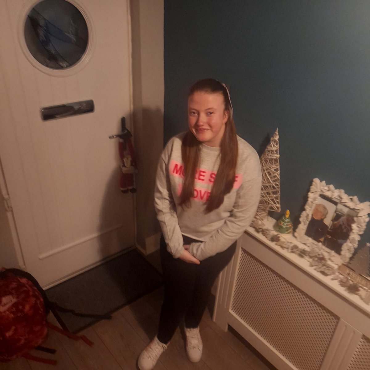 ericbrennan_'s tweet photo. And just like that she’s back to her old self &amp; off to school this morning for the Christmas Buzz with her pals🎄🎅🏻

1 week post surgery 🙌🏻🙌🏻

@CappaghKids things you love to see! 
#sophie #scoliosiswarrior https://t.co/SfkrtbWeS9