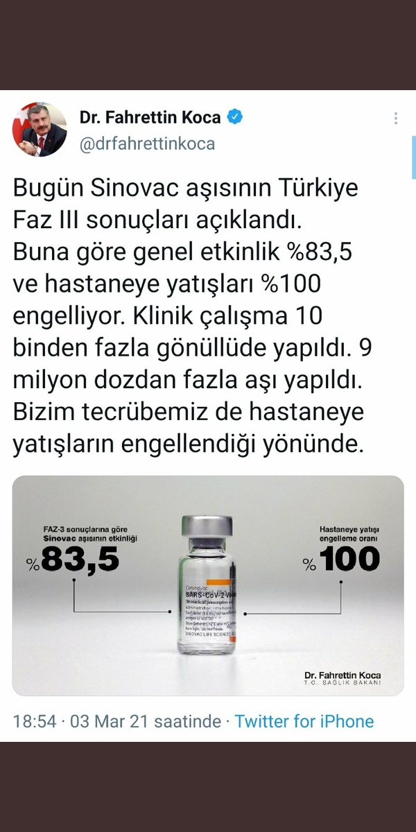 Hangi bilimin doğrultusu?
1milyon adet işe yaramayan hatta kalp ritim bozukluğuna sebebiyet veren Hıdroksiklorokin insanlara verdiklten sonra kullanımdan kaldırma, Favipravir ilaçlarını leblebi gibi insanlara vermek mi bilim? mRNA genetik sıvılarının yan etkilerini bilmiyorsunuz.