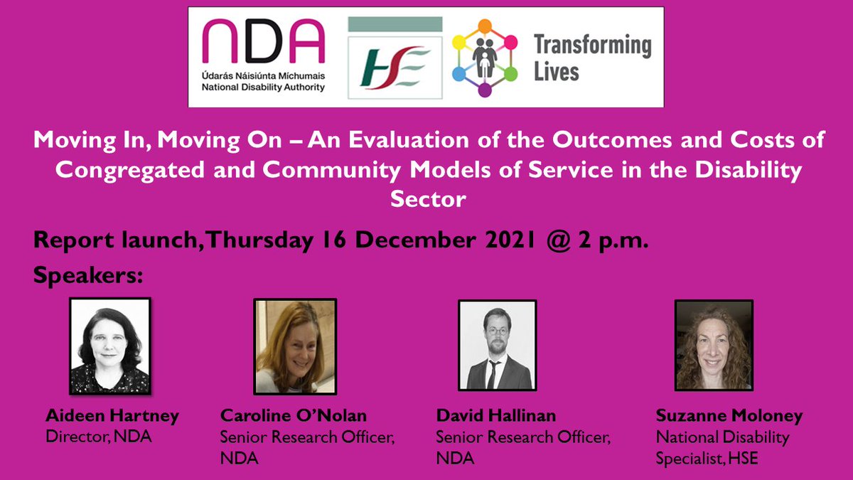 Join us this Thursday afternoon for the launch of our ‘Moving In, Moving On’ study. This study was commissioned and funded by <a href="/HSELive/">HSE Ireland</a> as part of the Transforming Lives Programme. For more information or to register, visit: bit.ly/3pLE11I