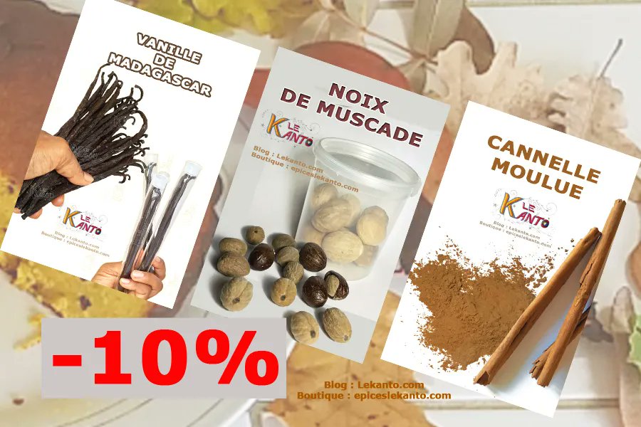 MADAKANTO's tweet photo. Bonjour à tous,
La vanille de Madagascar, la cannelle et la noix de muscade sont les principales épices qu’il faut pour un bon gâteau de potimarron.
#epices #spices #gateau #Vanilledemadagascar #vanille #lavanille #cannelle #muscade
Lot de 3 épices https://t.co/ORY73uyBfF https://t.co/xLrWJaz3Mz