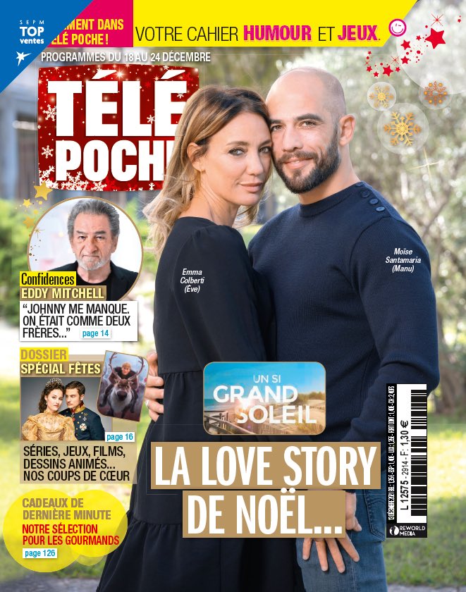 francetvpro's tweet photo. En couverture cette semaine du magazine @Telepoche #EmmaColberti #MoïseSantamaria @UnSiGrandSoleil @France2tv #Eve #Manu #Couple #NouvelleIntrigue #TéléPoche
Merci @Linda_Bouras #SandraKaras
Retrouvez #UnSiGrandSoleil du lundi au vendredi à 20h45 ☀️#Création #FranceTvStudio https://t.co/MpSqhBVKzw