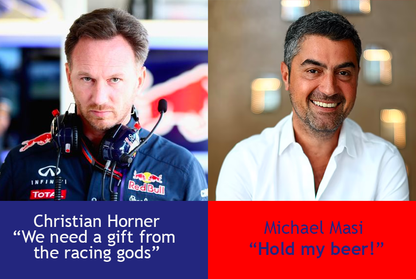 sambarton's tweet photo. You gotta have faith @OfficialHorner The gods of #F1 answered your prayers 🙏 https://t.co/H5Kow4WGEI