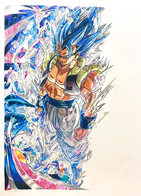背景半分終わりました😆
#ドラゴンボール超
#ヒーローズ
#カード
#ゴジータブルー
#色鉛筆
#模写 