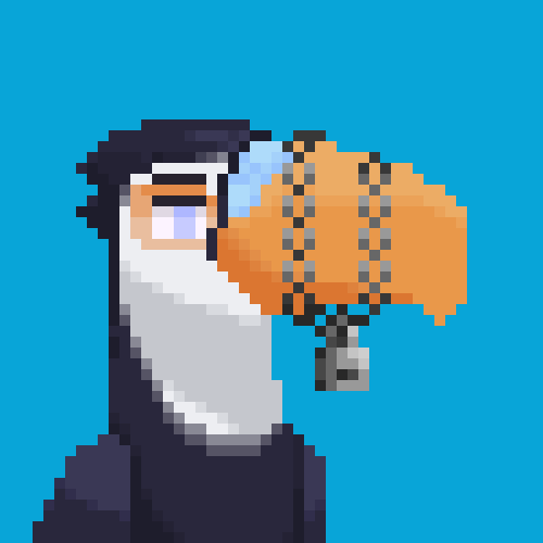 Applebuzz2's tweet photo. Seems some gank is going on in #toucannft right now. Happy I hid my chained little fella last night before the dark lord knocks on the door. #ApeGangNFT #beeegeeebeee https://t.co/2PoYpFlrku