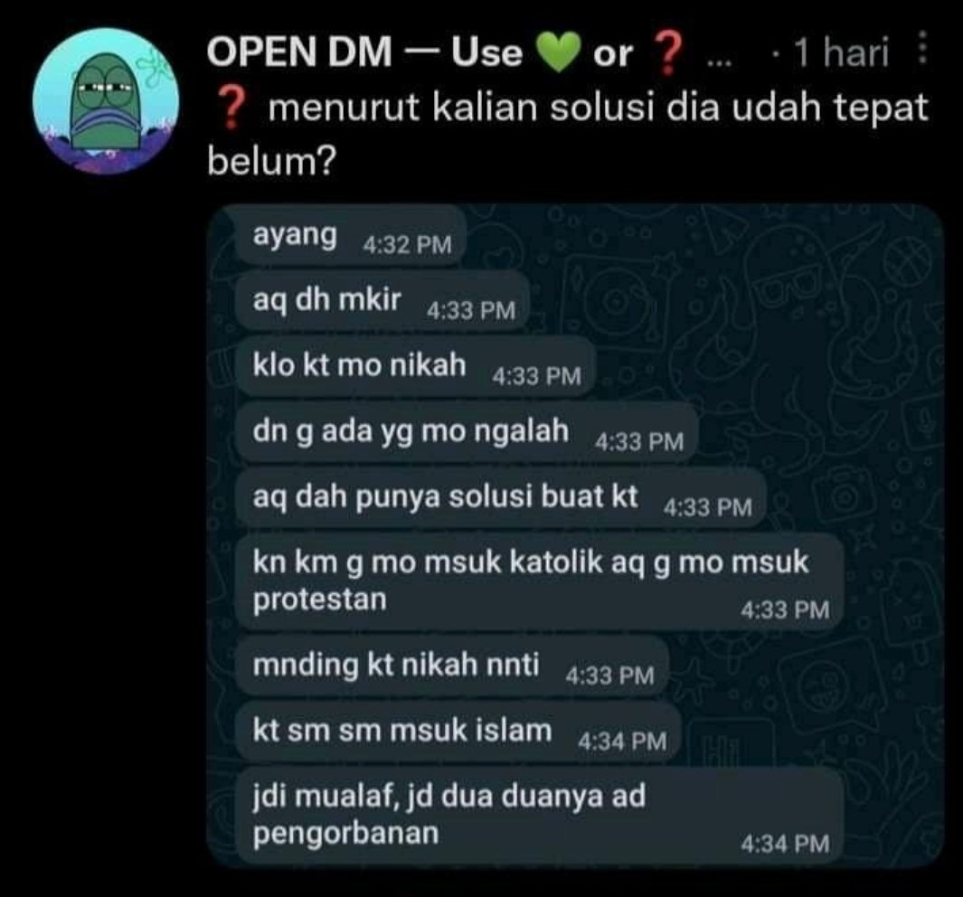 KatolikG's tweet photo. Perkawinan butuh pengorbanan dari keduabelah pihak agar seimbang. https://t.co/iq1hD5OGSS