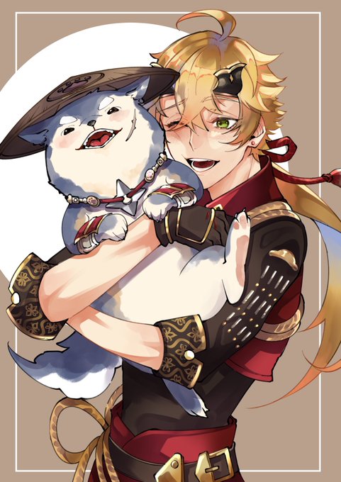 影狼丸、トーマと仲良くなりそう🐶

#原神 #GenshinImapct #トーマ #Thoma 