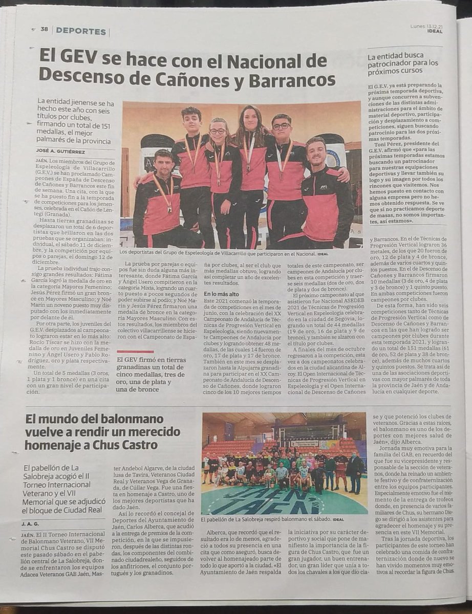 gevillacarrillo's tweet photo. Hoy @ideal_jaen se hace eco de nuestra última participación del año. Muchas gracias. @joseantguti @JoseLiebana @fpdandalucia @DeporteAND @SutilMontero @pacoreyesm @aolivermolina @fjoliver88 https://t.co/vzG5vdcO1W