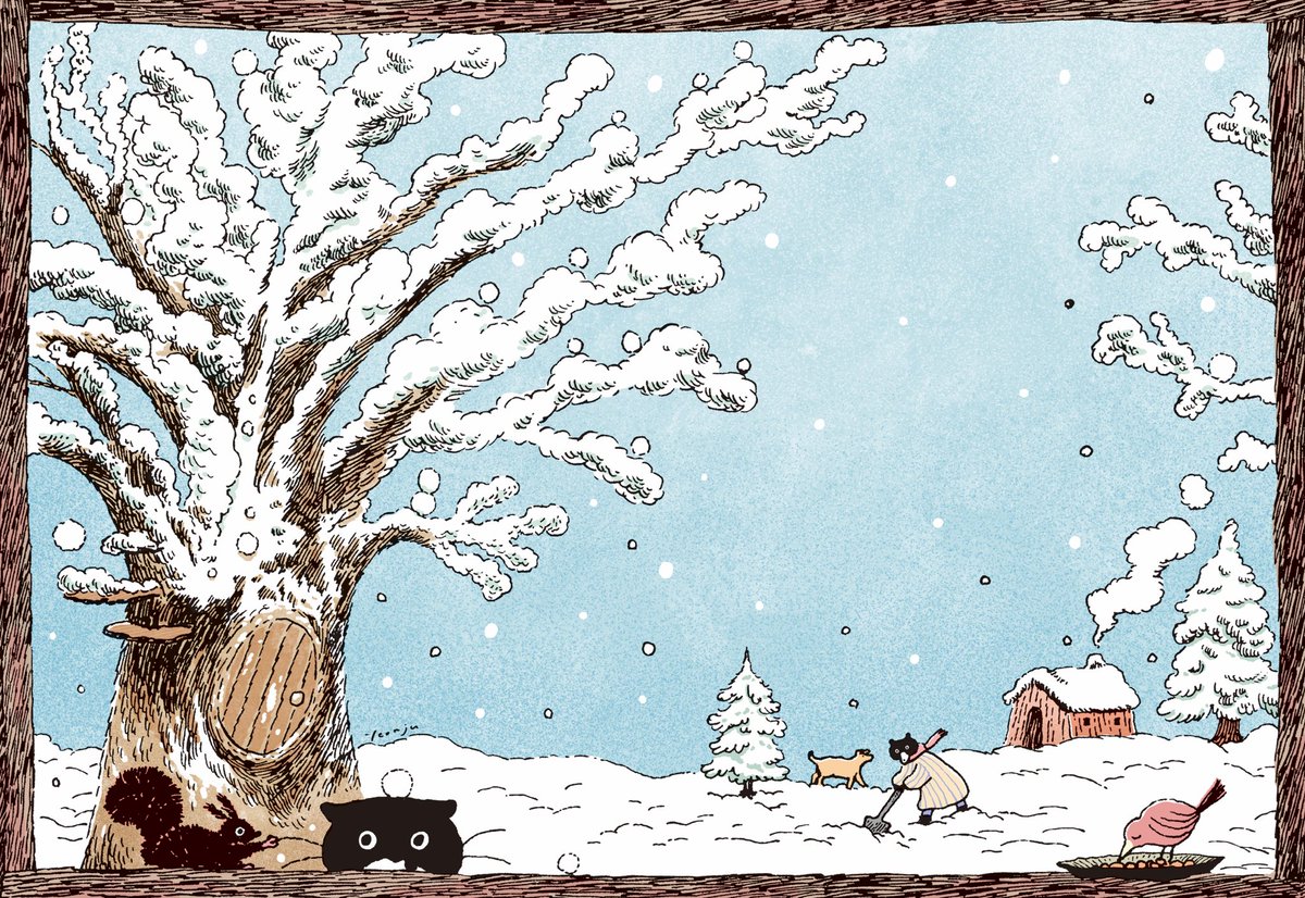 yeonj3467's tweet photo. 고래가그랬어 217호 그림 
펑펑 오는 눈에 대한 시를 배경으로☃️ https://t.co/G4PZII9rqk