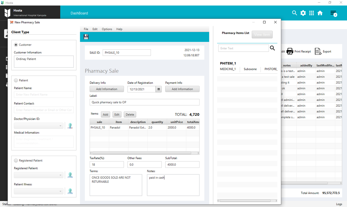 Create sales easily with our Drag and Drop (D*D) Pharmacy Sales interface , follow up on items cycles and Patients Purchasing patterns,