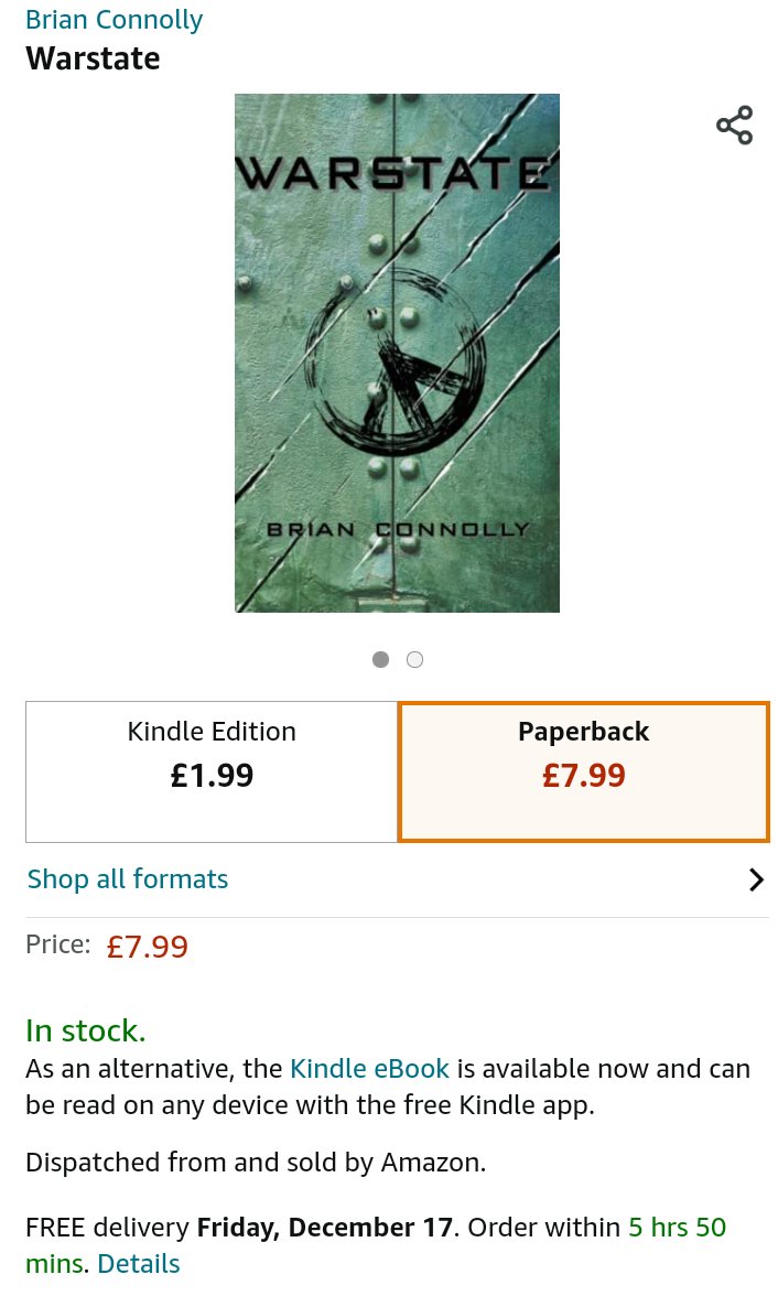ConnoAuthor's tweet photo. Finally, after years of writing it, I can now share it with you all. WARSTATE - available on Amazon as an ebook and paperback.

And you know what? The paperback is the perfect fit for a Christmas stocking! 😉 https://t.co/zlFFU0mX14