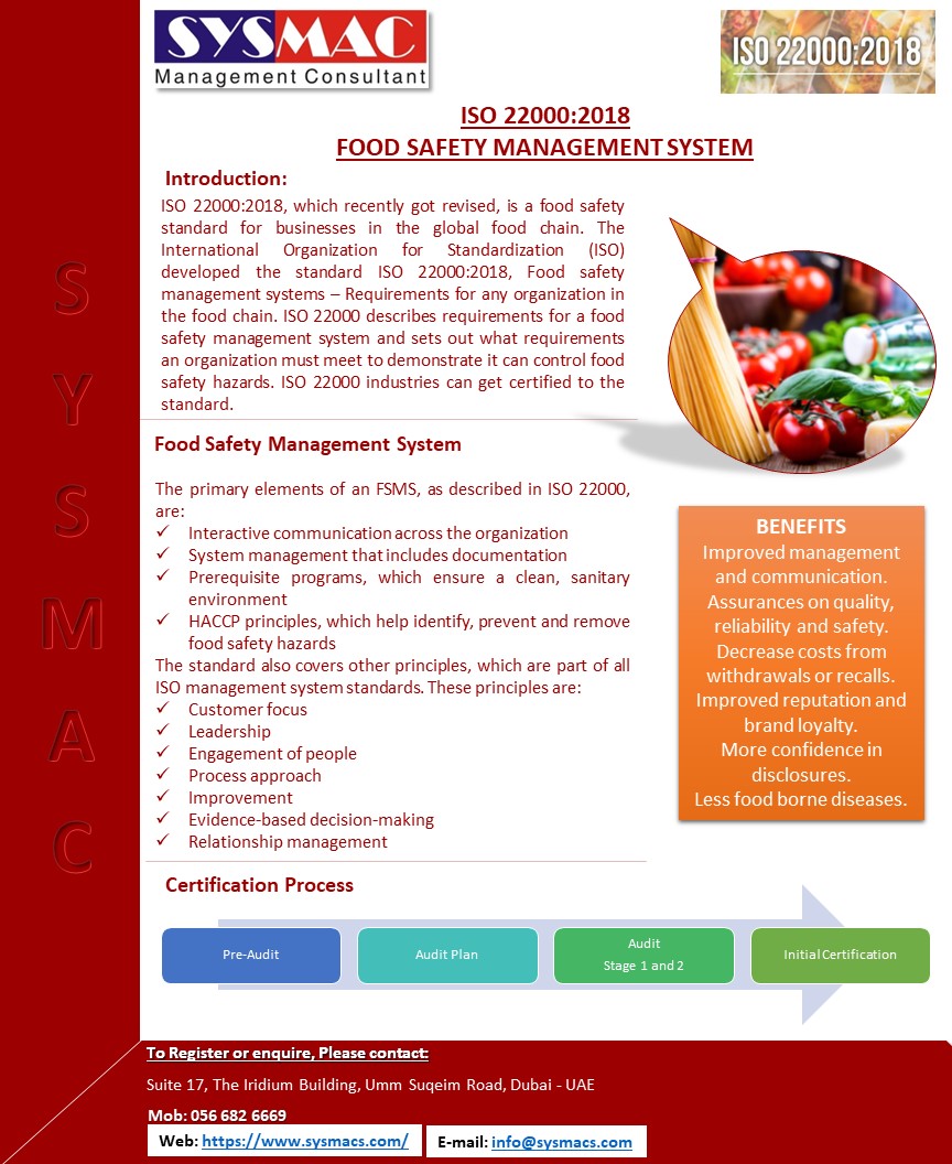 Sysmacs's tweet image. #foodsafety #managementsystem #foodtraining #UAE #consultancy #foodconsulting
