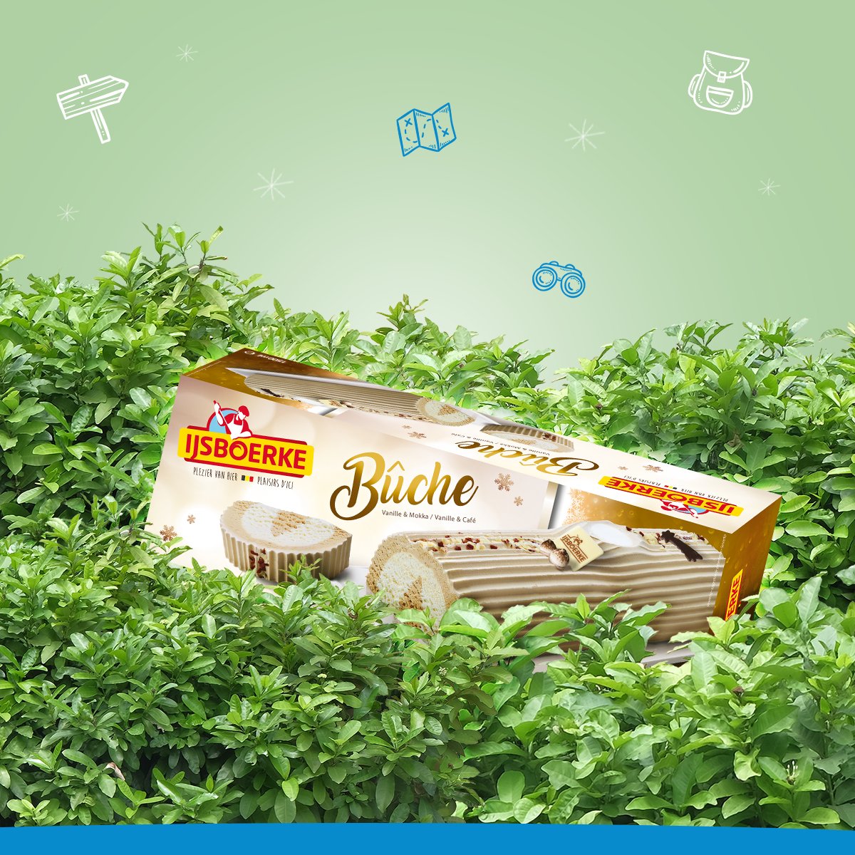 #INDEKIJKER: Het is bijna Kerstmis en dan… mogen onze Bûches weer uit de ‘bushes’ komen en in de spotlight staan! 🤪 Want met onze Bûche Vanille &amp; Chocolade, op basis van heerlijk romig vanille- en chocolade-ijs, maak je deze kerstperiode nóg gezelliger… en lekkerder! 😋