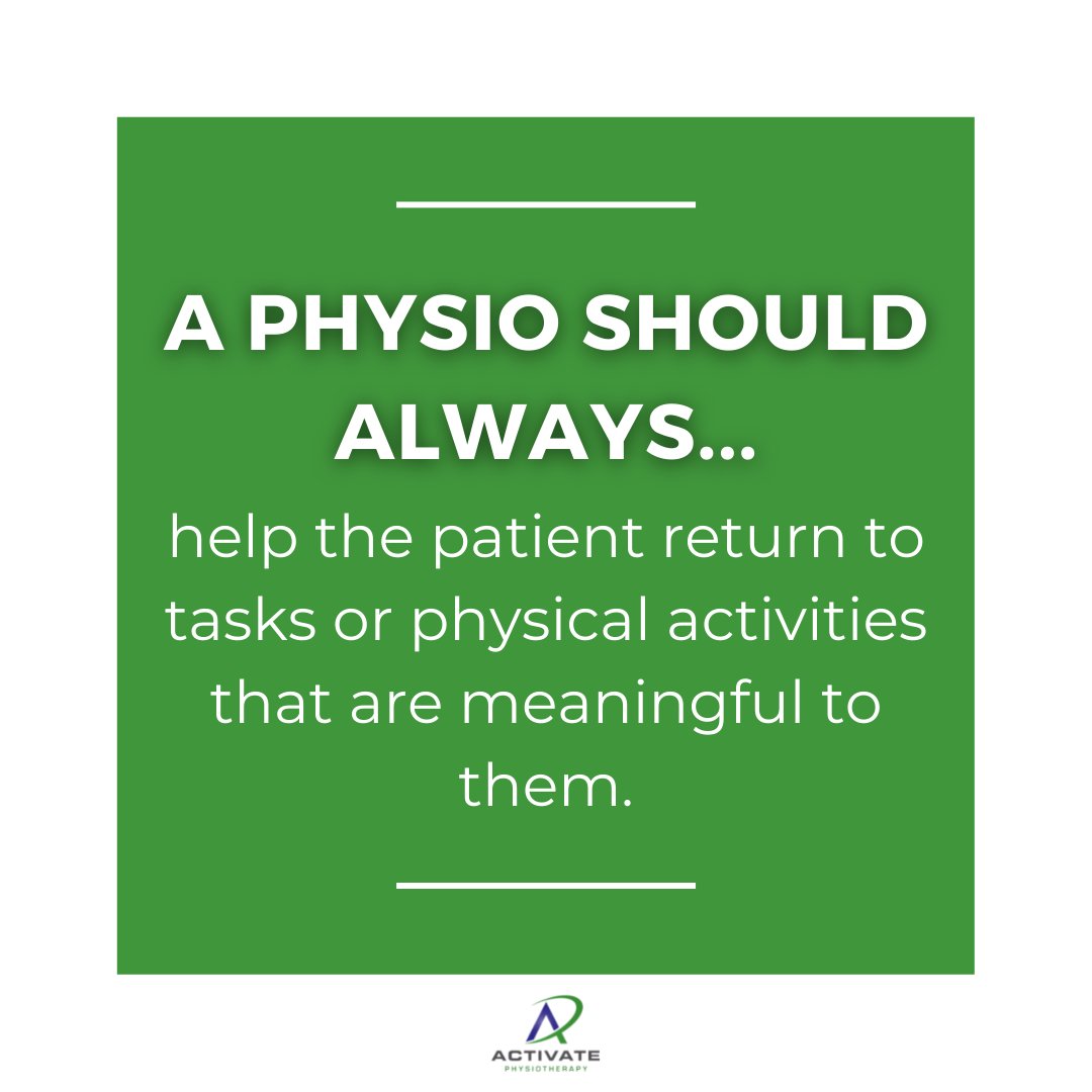 ActivatePhysio1's tweet photo. What you can expect from your physiotherapist... ✅ https://t.co/MDqZuIRXA3