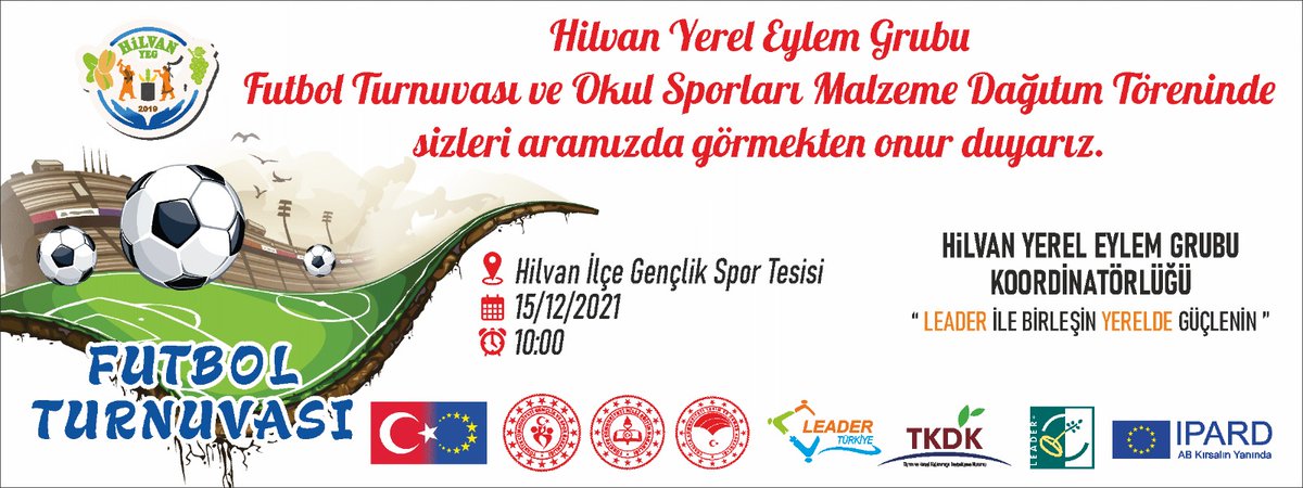 Hilvan ilçemizdeki ortaokul ve liseler arası futbol turnuvası ve malzeme dağıtım proğramında sizleri aramızda görmekten mutluluk duyarız. <a href="/bekirpakdemirli/">Dr. Bekir Pakdemirli</a> <a href="/tkdkonline/">TKDK</a> <a href="/TKDKSanliurfa/">TKDK Şanlıurfa İl Koordinatörlüğü</a> <a href="/aslanalibayik/">Aslan Ali Bayık</a> <a href="/Dr_YETIM/">Dr. Sadık YETİM</a> @HalilEren_Gsb <a href="/gkccidir/">Gökçe Cidir</a> <a href="/ayseldndrmci/">AYSEL DONDURMACI</a> <a href="/hikmetipar/">Hikmet İPAR</a>