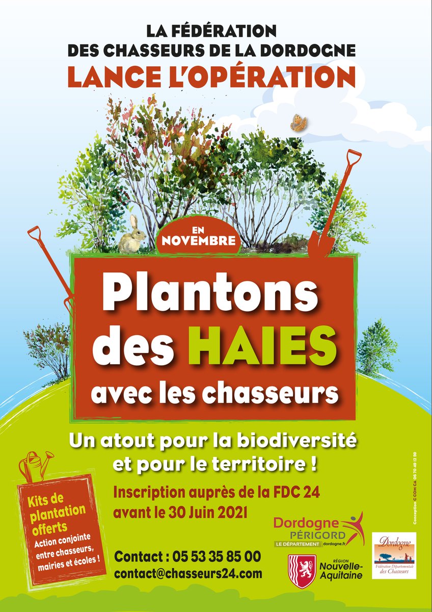 FDCDordogne's tweet photo. L'opération Plantons des haies avec les chasseurs est une belle réussite. A Nojals et Clotte, l'école de Montferrand a répondu présente pour participer à la plantation et à l'animation proposée par la FDC24. @NvelleAquitaine @cddordogne https://t.co/aSr3Thc0tU