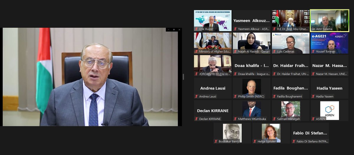ASRENorg's tweet photo. Palestinian Minister HE Prof. Mahmoud Abu Mouis at #eAGE21: "to improve our higher education & scientific research huge and concrete efforts between Palestinian, regional & international institutions of HE & scientific research provided by ASREN are needed."
@eumedconnect3 https://t.co/paOryStZB9