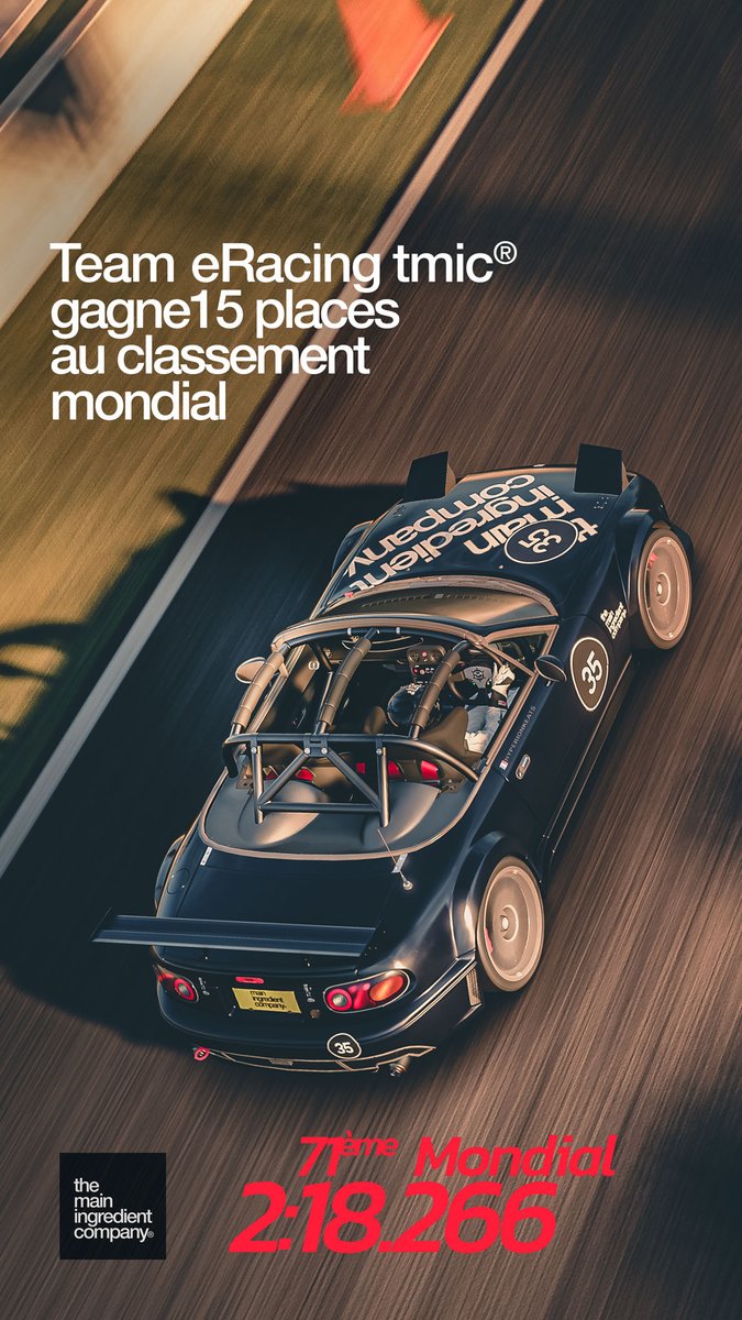 tmic_official's tweet photo. L'eSport exige des temps de réactions très courts et des aptitudes hors du commun en terme de perception dans l'espace.
the main ingredient company souhaite pouvoir apprendre de cet  univers ultra compétitif. Elle a engagé sa propre équipe sur cette épreuve @thegranturismo https://t.co/1vmNtG46p1
