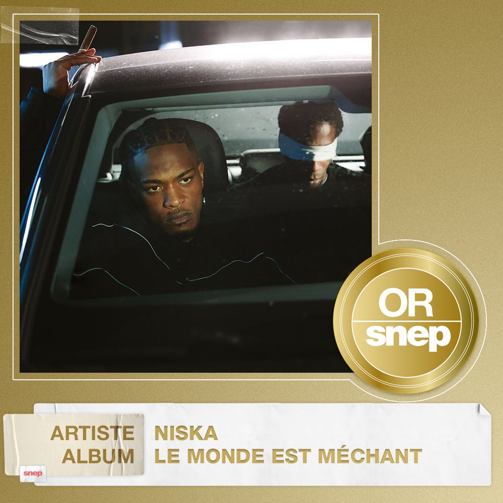 La mixtape "Le monde est méchant" de Niska est certifiée Or ! 📀

50 000 équivalents ventes 📈

Bravo ! 👏