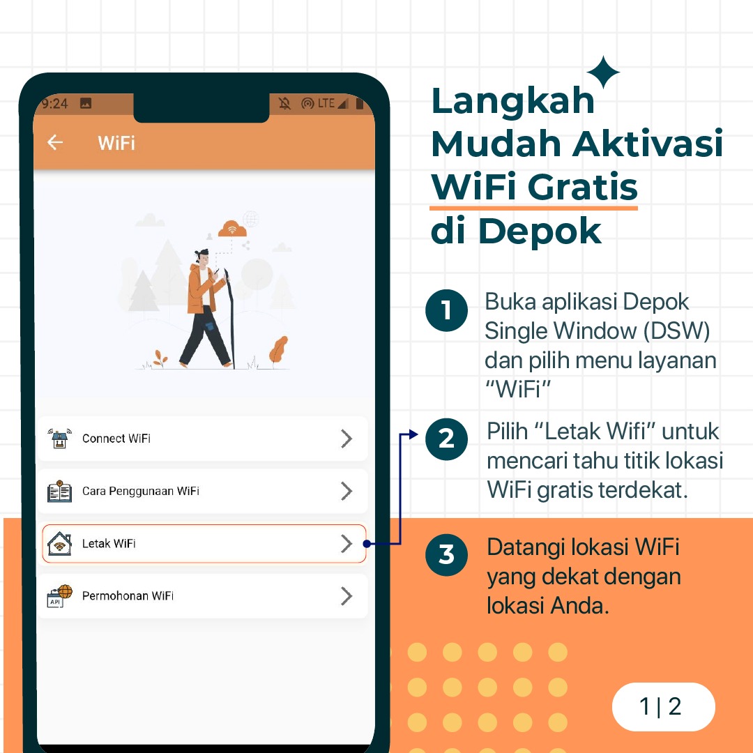 pemkotdepok's tweet photo. Kabar baik nih buat Warga Depok
yang suka panik kalau lagi kehabisan kuota
Kamu bisa memanfaatkan fasilitas Wifi Gratis yang disediakan oleh Pemerintah Kota Depok. Ada 67 titik lokasi persebaran WiFi gratis di wilayah Depok.
#anakdepok #depoksinglewindow https://t.co/Mh9N6m0Lo4