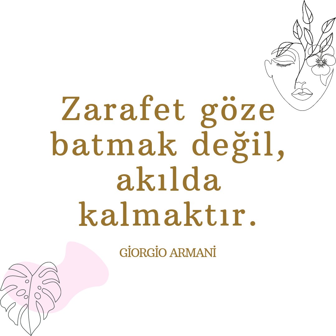 ModaDusleri's tweet photo. Zarafet göze batmak değil, akılda kalmaktır... #gününsözü 

#modasözleri #giorgioarmani #sözler #modadusleri #edebiyat #aşk #kitap #şiirsokakta #güzelsözler #şiir https://t.co/T9vltWcvM4