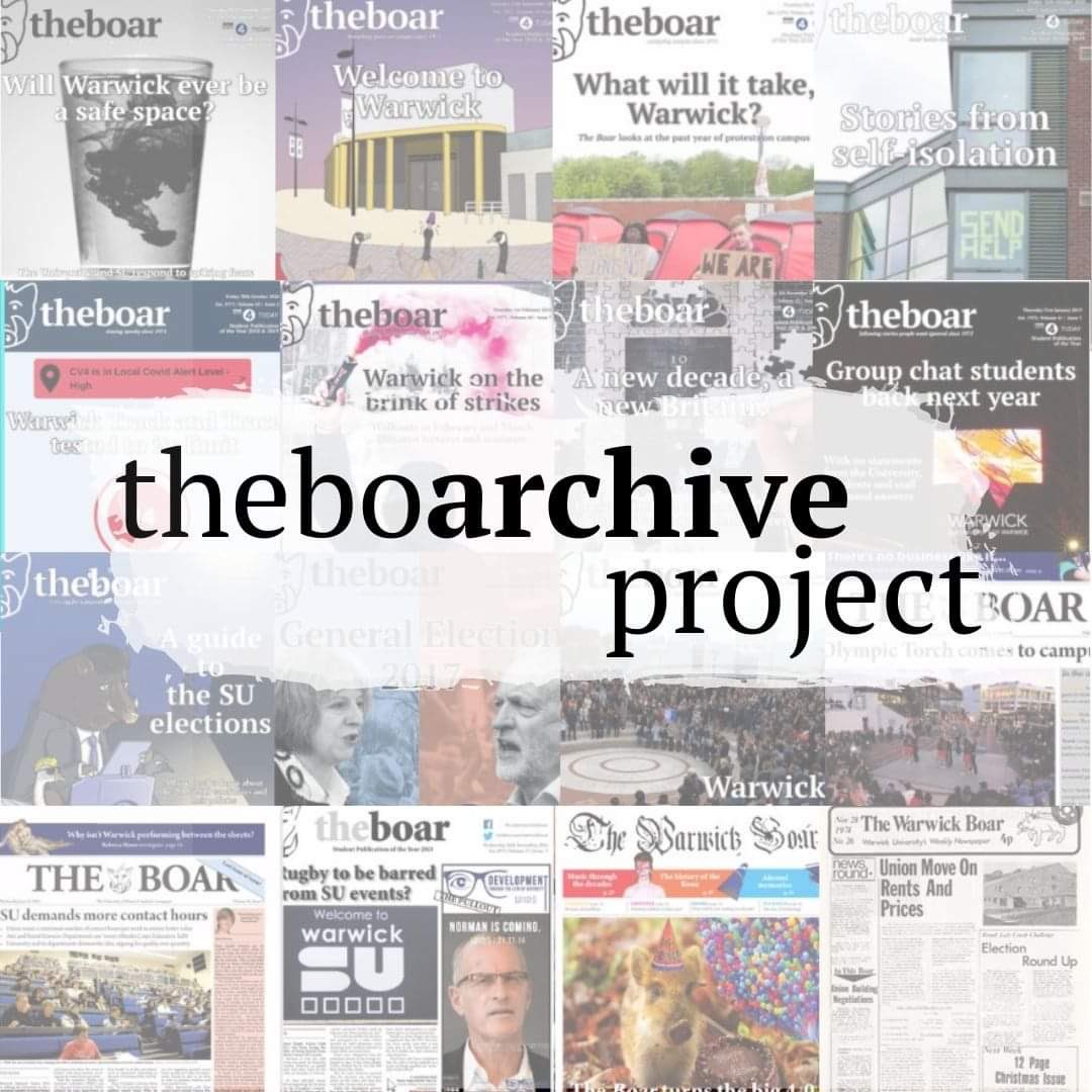 We need your help to continue printing!
From today we are launching our #BoArchives fundraising project to raise money for the print edition of the Boar! 
Read more about our fundraising project, and how you can get involved, below ⬇️ 
(Link to donate: ko-fi.com/thewarwickboar…)