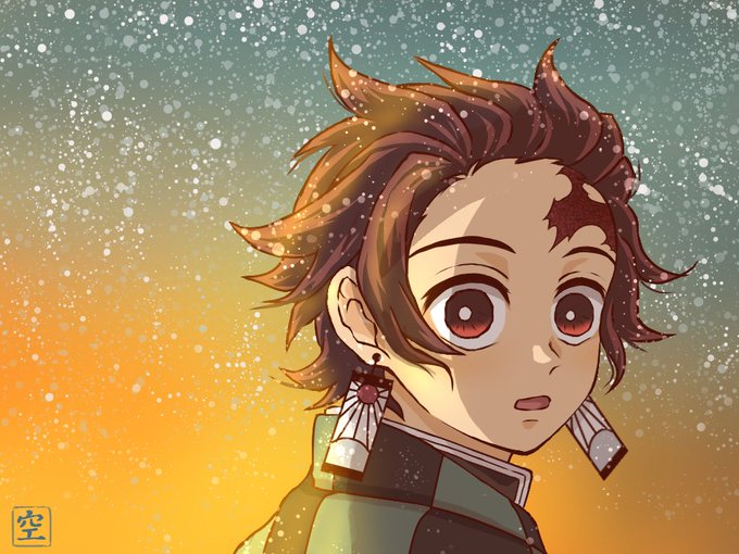 空︎さんがTwitterに投稿した竈門炭治郎(鬼滅の刃)のイラスト。