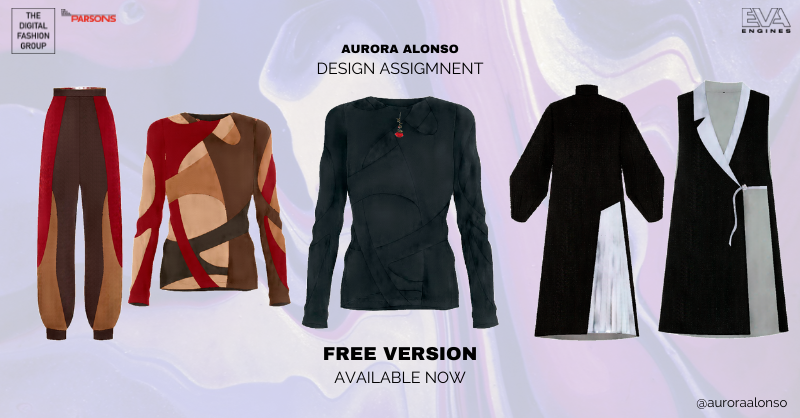 EvaEngines's tweet photo. We are so glad to share you the work of Aurora Alonso, a student following @Parsons’ Digital Fashion 101 course, on the use of our platform. Guess what ? The free version of our platform is available (link in the comment section) ! 💻 #digitalfashion #fashiontech #fashionAI https://t.co/SVK0fxMRxC