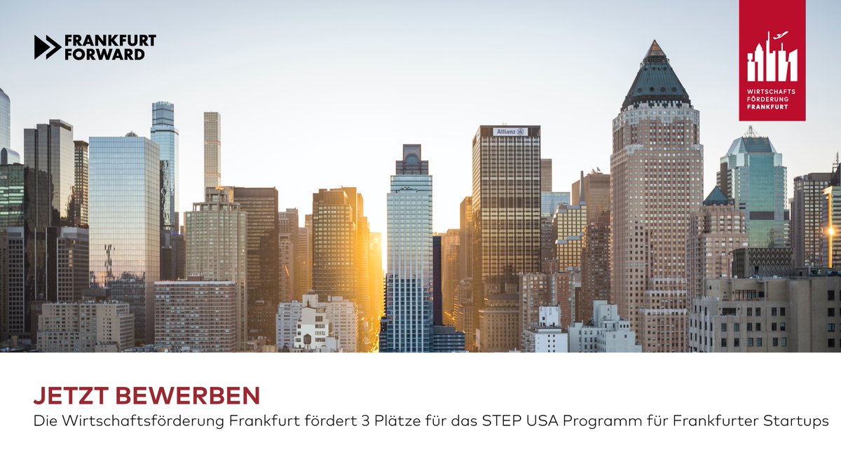 FrankfurtFwd's tweet photo. #Startups aus #Frankfurt aufgepasst!
Die @WifoeFfm fördert 3 #Plätze für die Reise im Rahmen des STEP USA #Programms mit exklusiven #Workshops, #Intros,Beratungen für den Markteinstieg in den USA.
Schreibt uns und sichert euch einen der begehrten Plätze! 
https://t.co/cMr6q480Y6 https://t.co/LHk5BBth6i