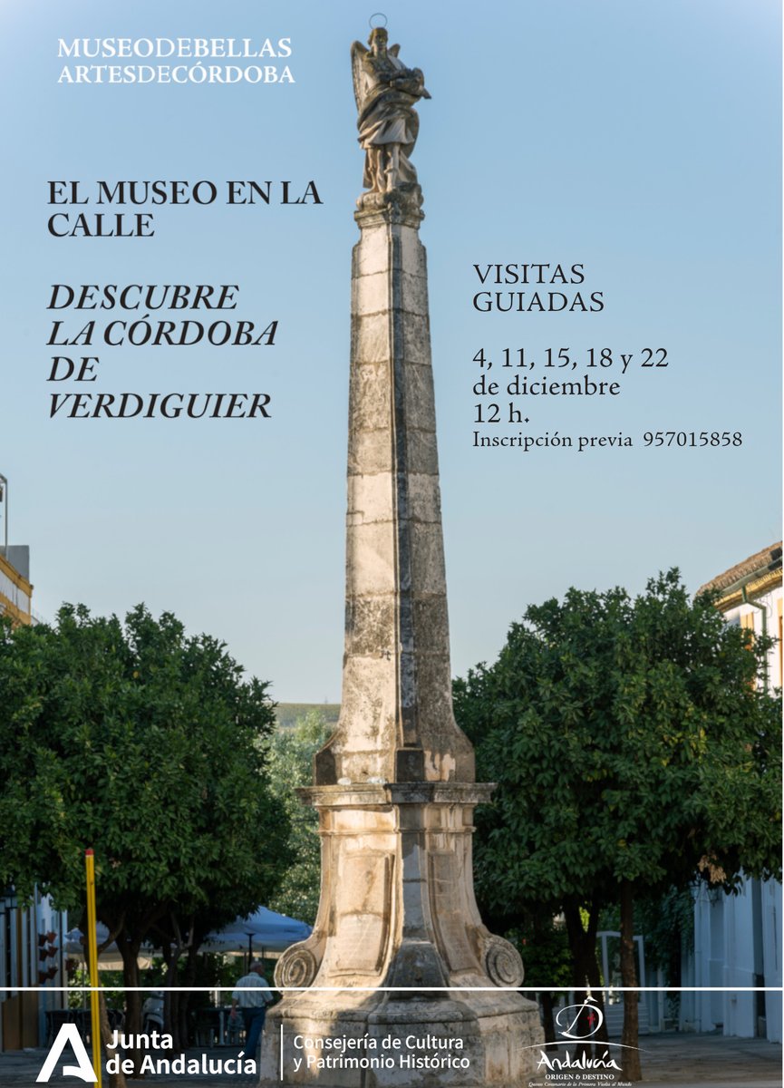 MBACordoba's tweet photo. Descubre la #Córdoba de #Verdiguier el miércoles 15 de diciembre, a las 12 h. Visita guiada que comienza en el @MBACordoba y sigue un recorrido urbano por los escenarios donde se conserva la huella artística de este escultor. Reservas: difusion.mbaco.ccul@juntadeandalucia.es https://t.co/Br9KE0ui7x