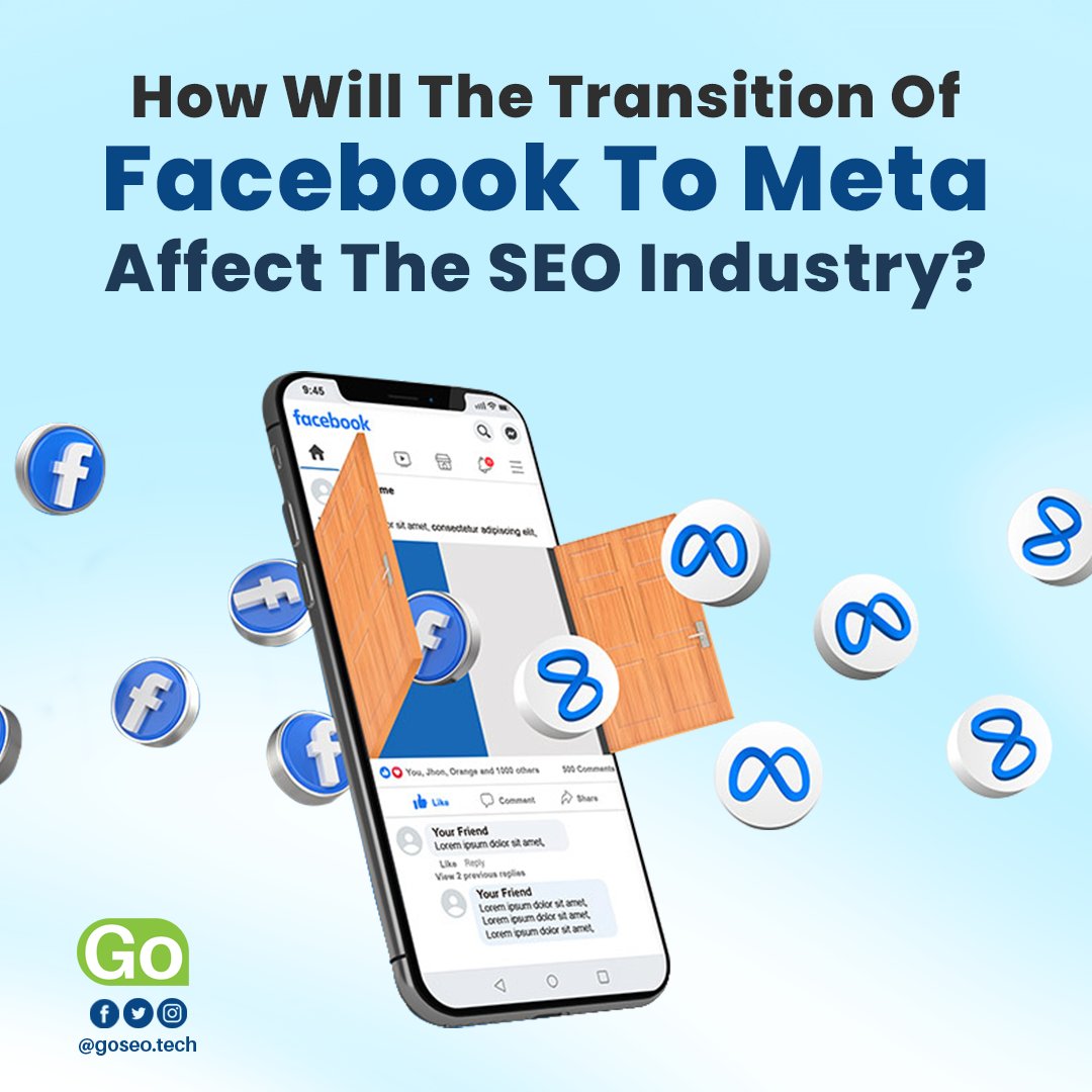 goseo_tech's tweet photo. This 2021, Mark Zuckerberg introduced Meta, 
formerly known as Facebook. 
What's in with this change? 

Discover more here: https://t.co/hXoyGq4n6V

#GoSEO #GoDigital #metaverse https://t.co/oVn27GtkSD